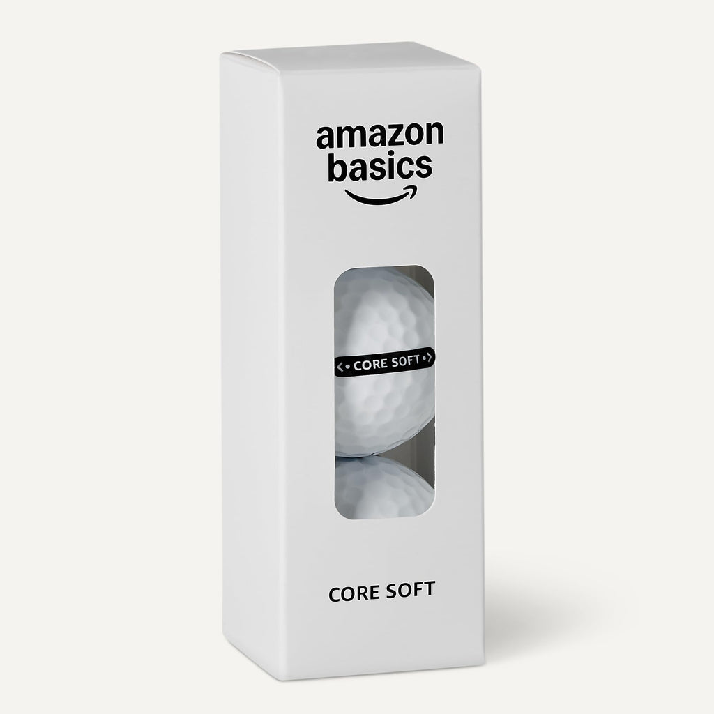 Amazon Basics Core Soft Golf Balls, Low Compression, Side Stamp Alignment, 12-Pack, White