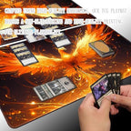 Board Game 14x24in MTG Playmat Compatible for OCG CCG RPG TCG Playmats (Fire Phoenix 1)
