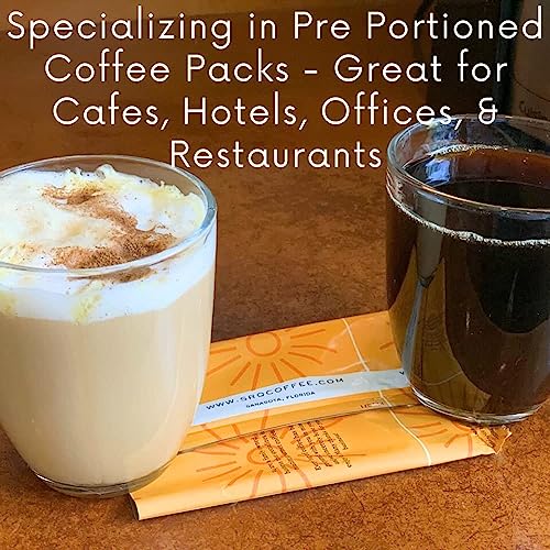 Sarasota Coffee Ground Packets | Gourmet Flavored Medium Roast Bulk Coffee Packs | Pumpkin Spice | Low Acid Mold Free Singles Individual Pouches for 12 Cup Coffee Maker | 2 Ounce Bags, 36 Count