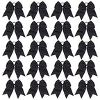 20 PCS 8 Inch Cheer Hair Bows Large Cheerleading Big Hair Bows with Ponytail Holder Hand-made Grosgrain Ribbon Hair Accessories for Teen Girls(Black)