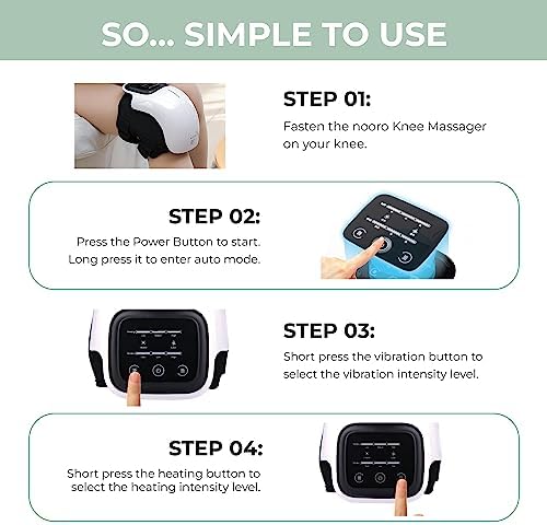 nooro Portable Knee Massager with Heat, Red Light, & Massage Therapy, Relax Tight Muscles and Helps Minor Joint Stiffness and Discomfort, Hands-Free Design