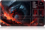 for MTG Game Playmat, for Magic TCG Rubber Play mat,Tabletop Card Playmats with Smooth Surface,Trading Card Inked Game Mat with Zones,Battle Game,Fire Dragon