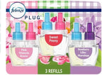 Febreze Plug Air Freshner Refills - Floral Variety Mix Pack - Pink Wisteria Breeze, Sweet Peony & Souther Lilac Morning - .87 Oz Each 3Ct. (Pack of 2)