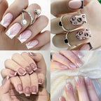 480PCS Nail Tips Clear False Nails Full Cover for Acrylic Fake Nails Kit 12 Sizes 2 Shapes Long Almond Square Pre-Shape for Salon Home DIY Gifts