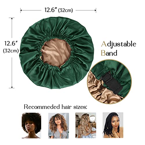 YANIBEST Double Layer Satin Bonnet Silk Bonnet Adjustable Hair Bonnet for Sleeping Hair Bonnets for Women Curly Natural Hair