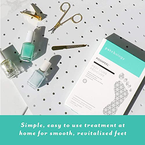 Patchology PoshPeel Pedi Cure - Foot Peel Mask Soak Treatment, Pedicure Foot Spa, Feet Peeling Mask, Pedicure Booties w/Deep Exfoliation for Baby-soft Skin, Pedicure Supplies for Foot Care, 1 Pair