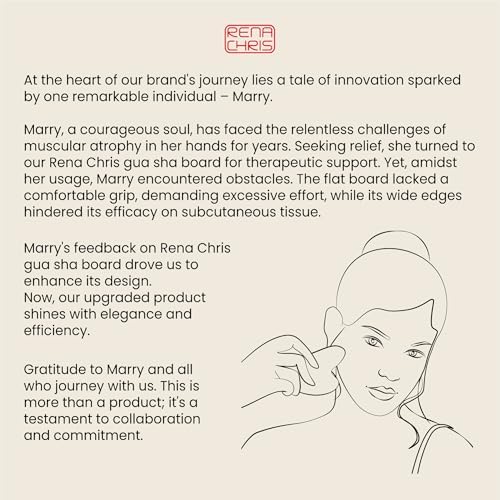 Rena Chris Gua Sha Facial Tools-Fuller, Ergonomic White Jade Gua Sha Stone for Face Massage,Jawline Sculpting and Puffiness Reducing,Skin Care Massager(White)