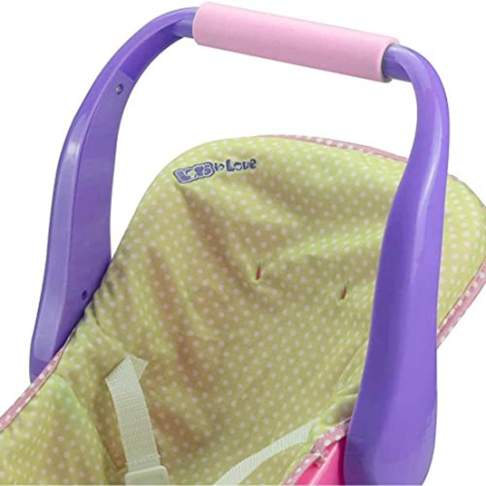 JC TOYS ADJUSTABLE CARRIER – Converts from Rocking Baby Carrier to Feeding Seat – Perfect for Children 2+ , Pink , 16 inches
