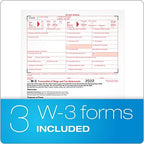 ADAMS W2 Forms 2022, 6 Part W2 Forms, Laser/Inkjet Tax Form Sets for 50 Employees, Includes 3 W3 Forms (TXA22991-22)