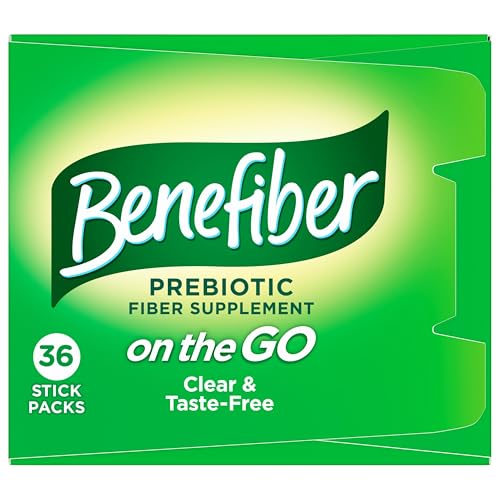 Benefiber On The Go Prebiotic Fiber Supplement Powder for Digestive Health, Daily Fiber, Unflavored Stick Packs - 36 Sticks (Pack of 2)