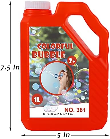 Lulu Home Bubble Concentrated Solution, 1 L/ 33.8 OZ Bubble Refill Solution for Kids Halloween Parties, Bubble Machine, Giant Bubble Wand, Bubble Blower Toys