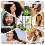 Rosemary Oil and Rice Water Hair Growth Spray - Serum with Biotin, Keratin, Caffeine, Vitamins C & B5 for Hair Mask, Hair Care, Scalp Treatment, Thickening Dry Damaged Hair for Women & Men 8oz