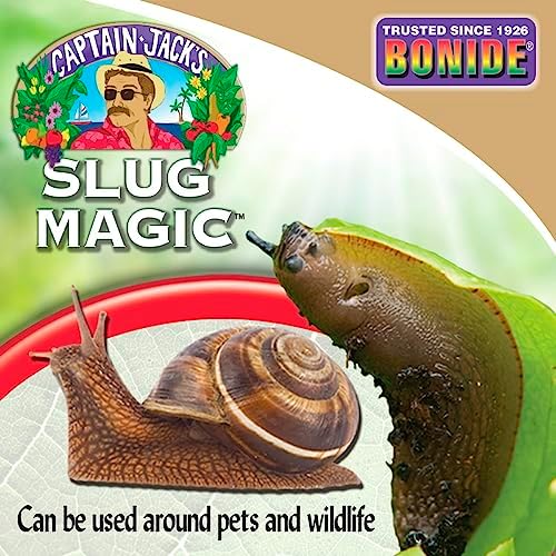 Bonide Captain Jack's Slug Magic Granules, 24 oz Snail & Slug Killer, For Organic Gardening, Pet Safe Formula