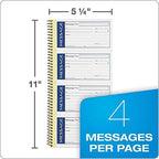 TOPS Adams Write 'N Stick Spiral Message Pad, 200 Carbonless Duplicate Sets Per Pad, 5.25 x 11 Inches, White/Yellow (SC1153WS) 4 PACK