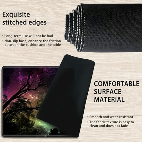 for MTG Playmat TCG Board Game Mat Plus 50 Pcs Card Sleeves, 24 x 14 Table Mats Night Sky Forest Game Mousepad with Soft Surface Non-Slip Base for MTG Trading Card Game Playmats