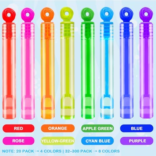 Bulk Neon Mini Bubbles Party Favors for Kids 100 Pack, Small Halloween Trick or Treat Goodie Bag Stuffers Fillers Toys Gifts Bulk for Toddlers, Classroom Carnival Prizes Games for Birthday Parade