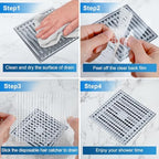 INVIHUG,25 Pack,Disposable Shower Drain Hair Catcher Mesh Stickers,Disposable Hair Drain Catcher（6.1inch Square）