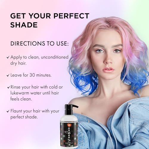 VOODOO Without Color (Clear) Hair Paint 8 oz | Vegan & Cruelty-Free Hair Dye | Ammonia, Sulfate & Paraben-Free | Intermixable Temporary Hair Color | Semi Permanent Hair Color (8 Oz)