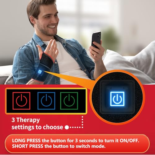 Red Light Therapy Near Infrared Light Therapy Wrap Belt for Body, Red Light Therapy for Neck with 48 Leds for Hands Wrist Wrap for Faster Recovery & Pain Relief, 660nm & 850nm
