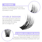 DIY lash Extension Kit 40/50D Lash Cluster Kit with 240 PCS 3D Curl 16-20mm Mixed,Individual Lashes Clusters Lash Band and Seal Cluster Lash Applicator Individual Lashes Kit(40P/50P 3D12-16mm Kit)