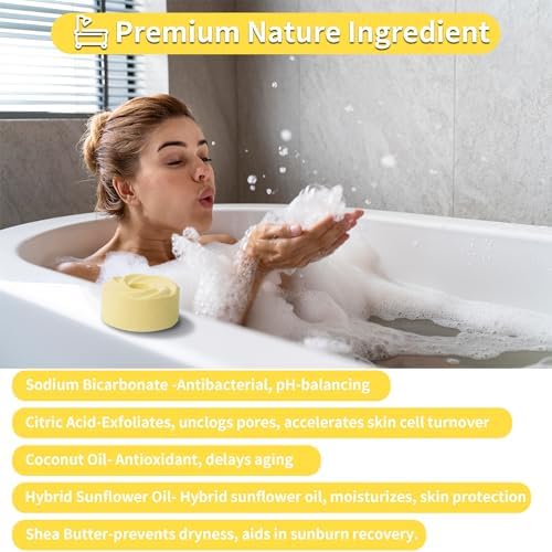 Bath Bombs Blow Bubbles, shea Butter Dry Skin,Moisturize,Bath Gift Set for Women,Organic Bath Ball for Boys and Girls,6pcs Lemon