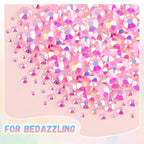 25000Pcs Resin Rhinestones with B7000 Jewelry Glue for Crafting, Light Pink AB 2-6mm Non Hotfix Flatback Gems, Bedazzling Crystal for DIY Crafts Clothing Tumblers Mugs Shoes Fabric Decor Nail Art