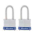 Master Lock 3TLF Laminated Steel Padlock with Key, 2 Pack Keyed-Alike