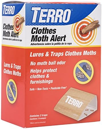 TERRO T720 Clothes Moth Alert Traps - 2 Non-Toxic, Safe Clothes Moth Traps