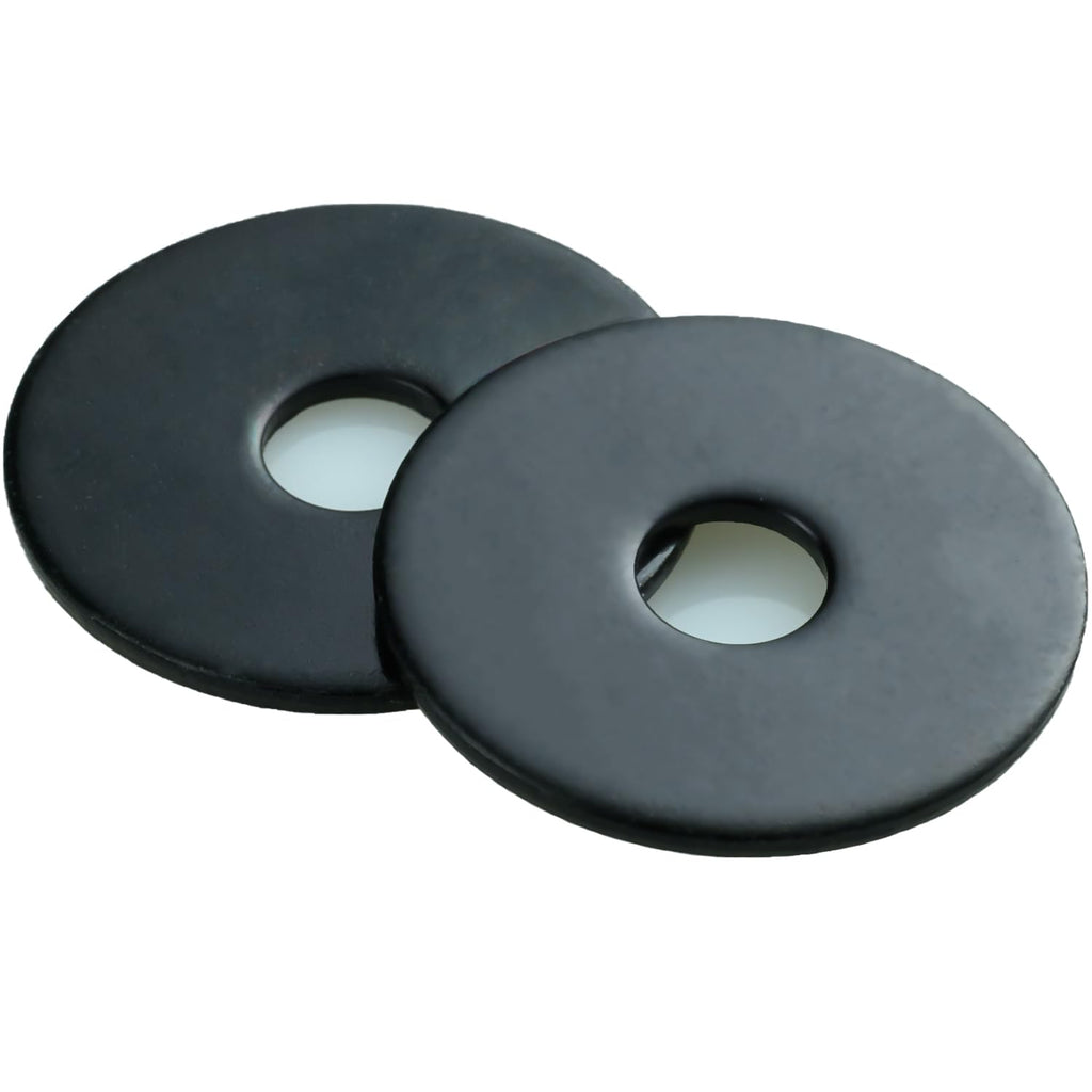 5/16 x 1-1/4 Inch 18-8(304) Stainless Steel Fender Washers, Black Zinc Plated Flat Washers for Screws and Bolts, 50 Pieces Large Repair Washers for Home and Industrial Use