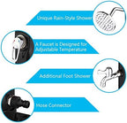 VINGLI Solar Heated Shower, 5.5 Gallon Outdoor Shower with Shower Head and Foot Shower Tap for Outdoor Backyard Poolside Beach Pool Spa,Black (5.5 Gallon)