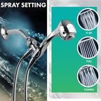 Niagara Conservation N2942CH Earth Spa 3-Spray with 1.25 GPM 2.7-in. Wall Mount Handheld Shower Head in Chrome, 1-Pack | Bathroom Shower Head Sprayer with Pressure Compensation Technology