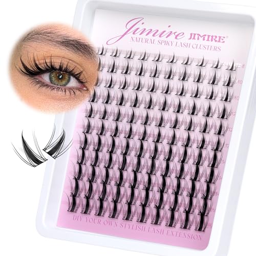 Fairy Lash Clusters Natural Look Manga Eyelash Clusters Wispy D Curl Cluster Eyelash Extensions 110 Pcs 8-16MM Wispy Individual Lashes Wet-Look Lash Extension with Invisible Lash Band
