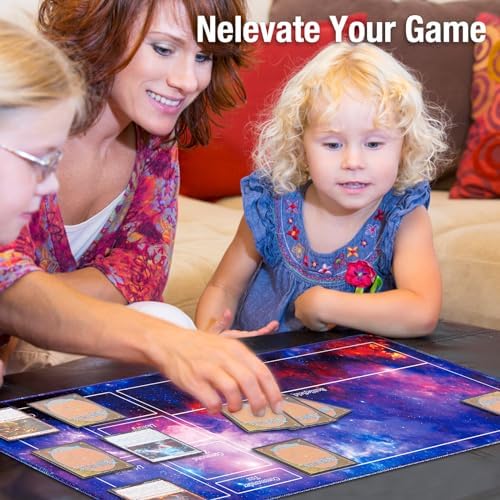 Stitched MTG Playmats for Magic The Gathering Play Mat with Tube Case for MTG Card Game Playing (Starry Zones)