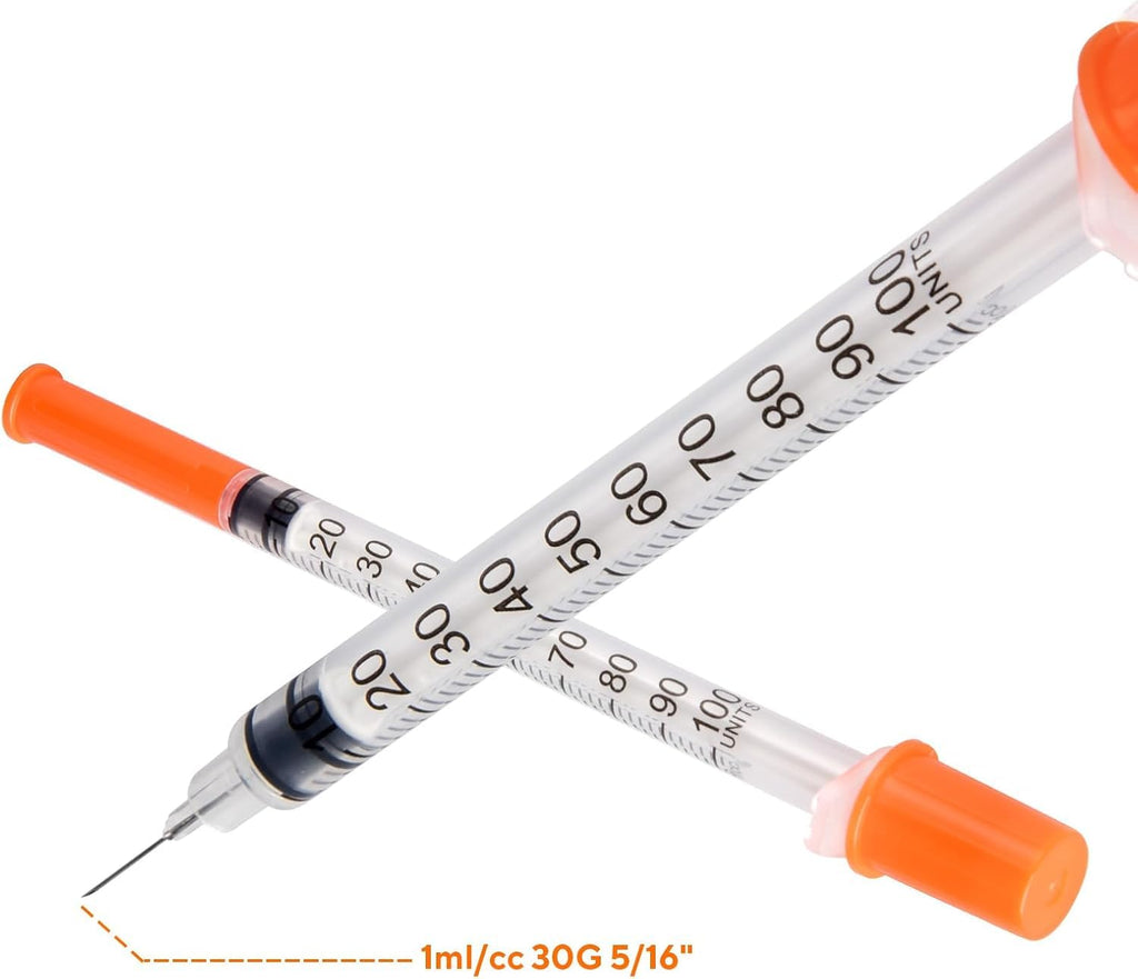 1ml 30G 5/16inch (8mm) with Cap Individually Sealed Packaging 50Pack