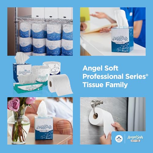 Georgia-Pacific Angel Soft Professional Series Polyflex 2-Ply Facial Tissue Paper (47580),96 Sheets Per Pack, 54 Bulk Tissue Packs Per Case, Fits Any Dispenser