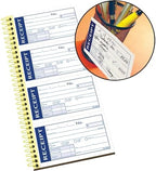 Adams Write n' Stick Receipt Book, 2-Part, Carbonless, White/Canary, 5-1/4" x 11", Spiral Bound, 200 Sets per Book, 4 Receipts per Page (SC1152WS)