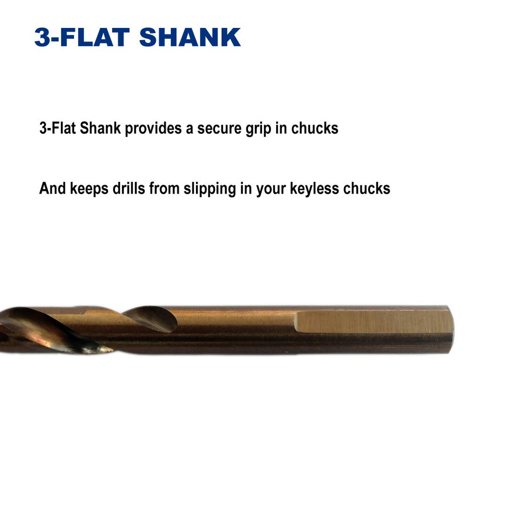 13/64-Inch Cobalt Steel M35 Jobber Length Twist Drill Bits for Hard Metal, Stainless Steel, Pack of 12
