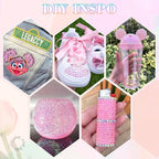 25000Pcs Resin Rhinestones with B7000 Jewelry Glue for Crafting, Light Pink AB 2-6mm Non Hotfix Flatback Gems, Bedazzling Crystal for DIY Crafts Clothing Tumblers Mugs Shoes Fabric Decor Nail Art