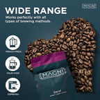 Magni Coffee - Ground - Decaf - Low Acid - Single Origin USDA Organic Non-GMO Beans Third Party Tested For Mycotoxins & Pesticides - Fair Trade -12 Oz