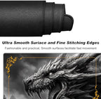 DEGDFSGR MTG Playmat 27.5" x 15.74" Cool Dark Dragon Non-Slip Rubber Base Commander Playmat for Magic The Gathering, TCG, YGO, CCG, RPG, PKM