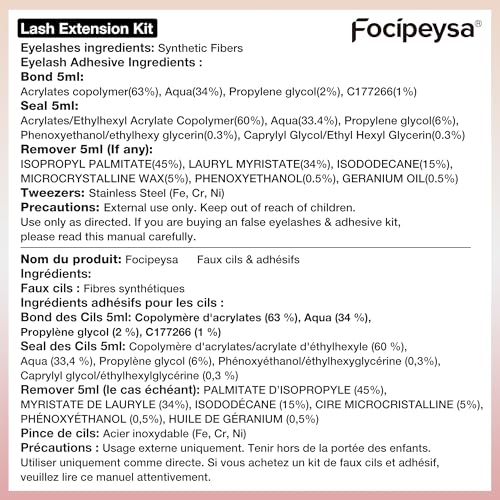 Focipeysa Wispy Lash Clusters 360pcs Eyelash Extension 30D 40D 50D Individual Lashes 9-16mm Mixed Eyelash Clusters Natural Lash Extensions with Lash Bond and Seal and Tweezers DIY Cluster Eyelashes