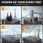 TESSAN Universal Travel Adapter, 35W International Plug Adaptor with 3 USB C and 2 USB A Charging Ports, Worldwide Power Outlet for US to European EU UK AUS Ireland(Type C/G/A/I)