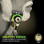 GilletteLabs with Exfoliating Bar Razor for Men, Champion Gold Edition - 1 Handle, 1 Razor Blade Refill, Includes Premium Magnetic Stand