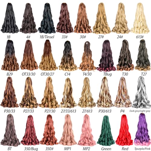 French Curl Braids Hair 8 Packs 24 Inch Ombre blue Pre Stretched Bouncy Braiding Hair French Curls Synthetic Hair Extensions for Boho Box Braids (24inch,8 Packs,Black/Royal Blue/Sky Blue)