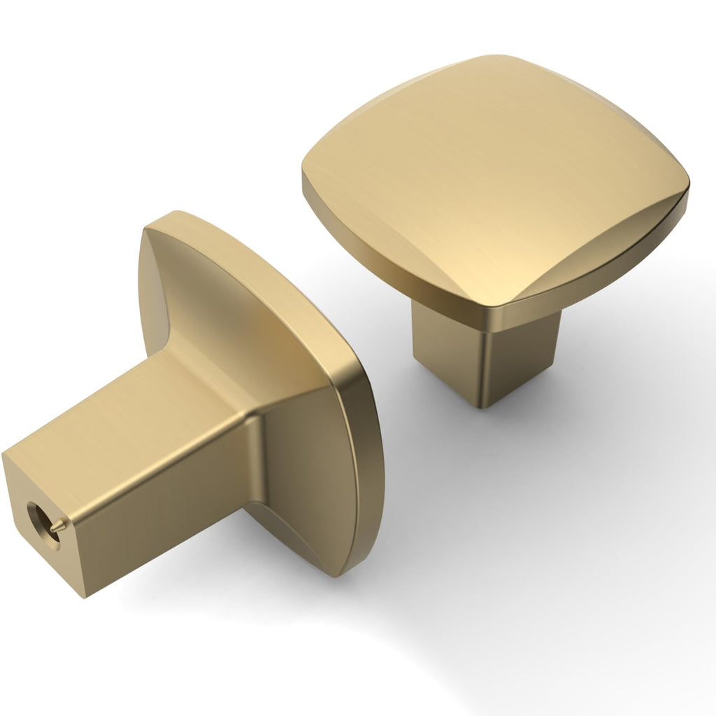 Asidrama 30 Pack Brushed Brass Kitchen Cabinet Knobs Square Dresser Knobs Drawer Knobs Cabinet Hardware Zinc Knobs for Dresser Drawers