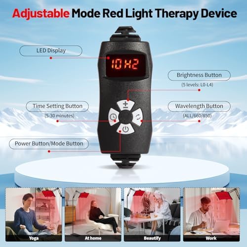 Red Light Therapy,Upgraded 2-in-1 Chips Red Light Therapy Lamp,660nm Red Light & 850nm Near Infrared Light Therapy Device with Red Light Therapy Belt and Stand Relieves Pain in All Parts of The Body