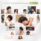 BONNET QUEEN Silk Bonnet for Sleeping Women Satin Bonnet Hair Bonnet Night Sleep Cap Scarf wrap for Curly Hair with tie Band