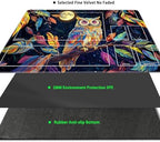 MTG Playmat with Zones Magic Card Playmat Game Mat,TCG & CCG Card Games Mat with Free Storage Bags Size 24 x 14 Inches (with Zones,Owl)