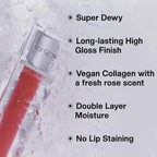 Icy Glow Lip Tint – Vegan Collagen, No-Stain, Hydrating Gloss, (K-Beauty) Makeup, Red & Tinted Shades (07 NOBLE, 0.18 Fl oz)
