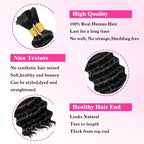 Human Braiding Hair for Boho Braids 18 Inch 100g/pack 2 Bundles Deep Wave Bulk Bundles 100% Unprocessed Curly Micro Human Hair Braiding Hair Extensions Wet and Wave Natural Color for Women